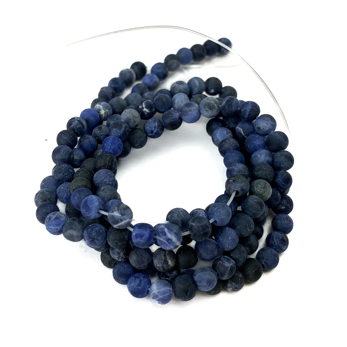Sodalite 4mm Matte Rounds Strand