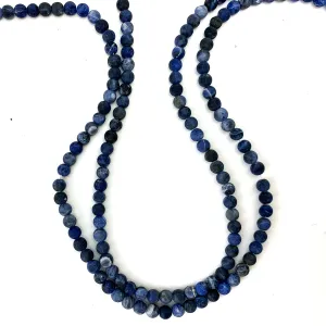 Sodalite 4mm Matte Rounds Strand