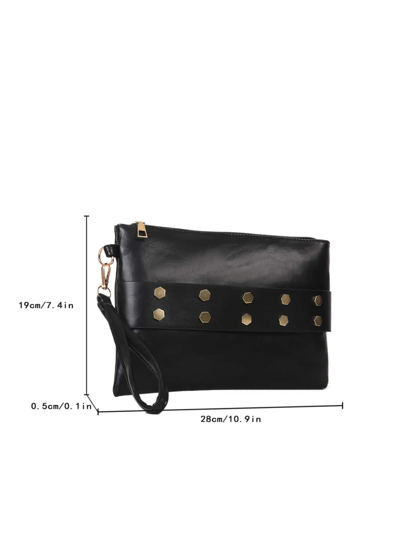 Solid Color Studded Decor Square Bag