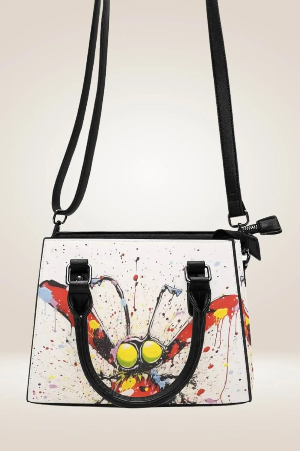 Spray Paint Bug White Satchel Bag