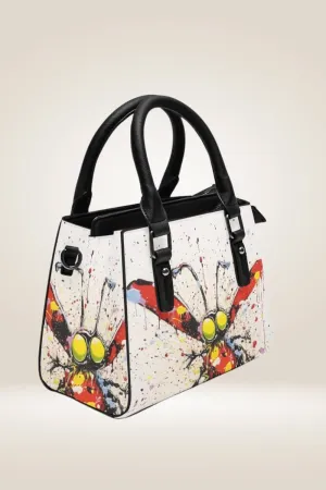 Spray Paint Bug White Satchel Bag