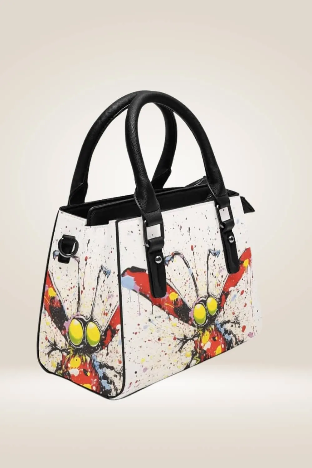 Spray Paint Bug White Satchel Bag