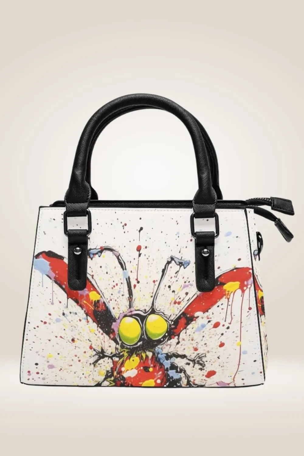 Spray Paint Bug White Satchel Bag