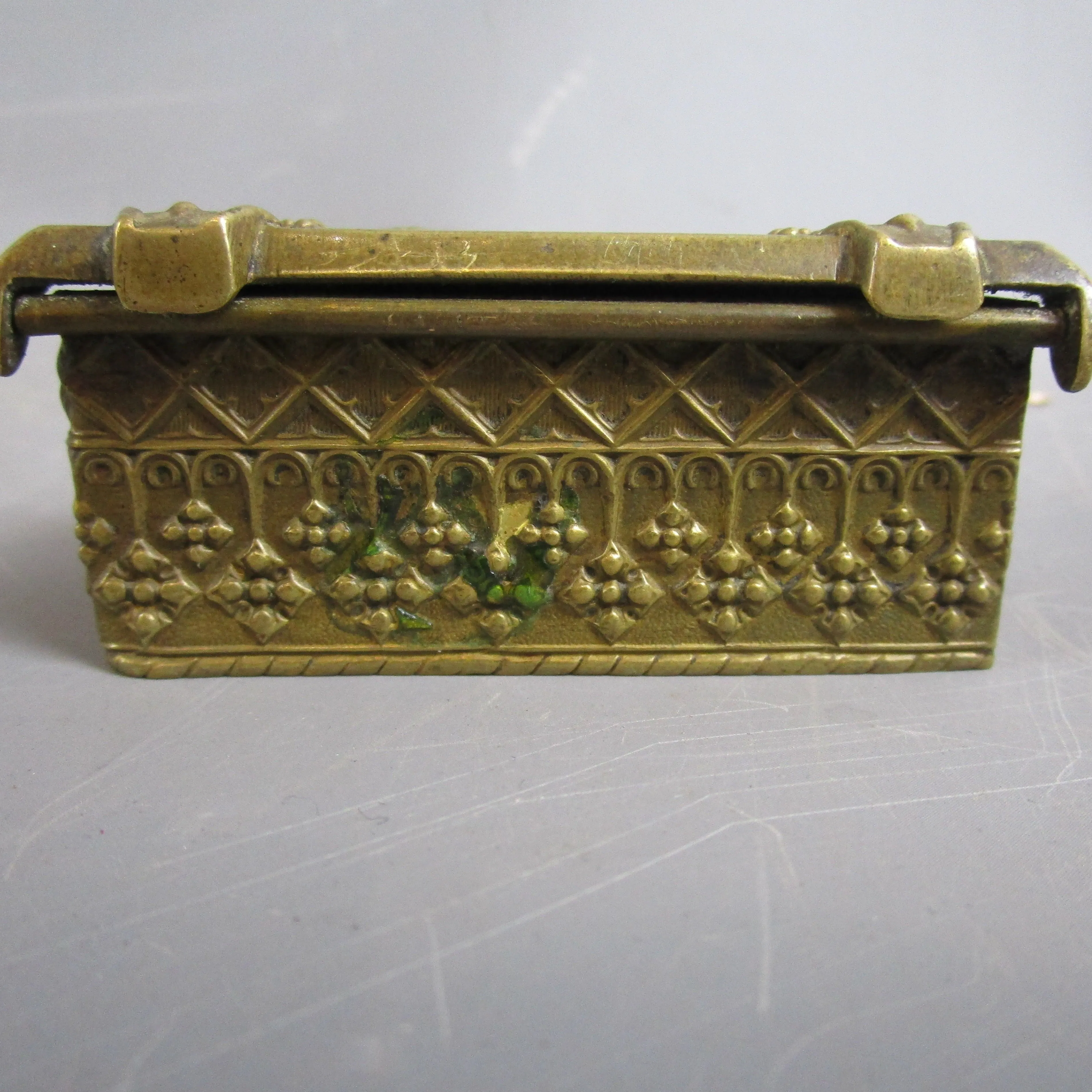 St George and the Dragon Table Match Safe Vesta Case Antique Victorian c1900