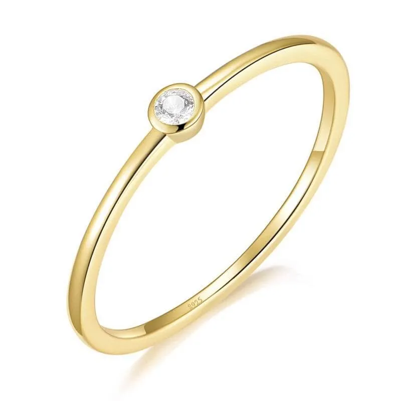 Stackable Wedding Band with Diamond