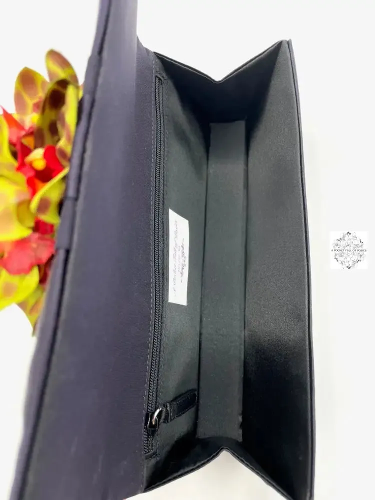 Sueded Silk  Clutch Bag with Floral Accent | Stylish floral evening bag | Dress up any outfit