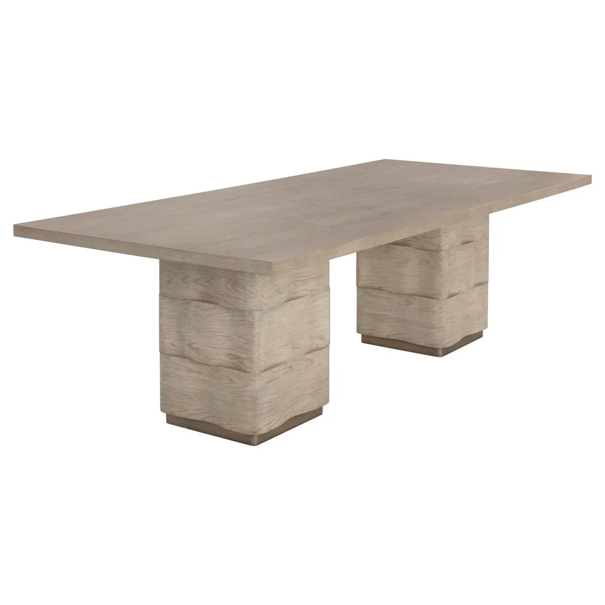 Sunpan Contemporary Hoyos Dining Table - 100" - Rectangle - Light Brown - Wood