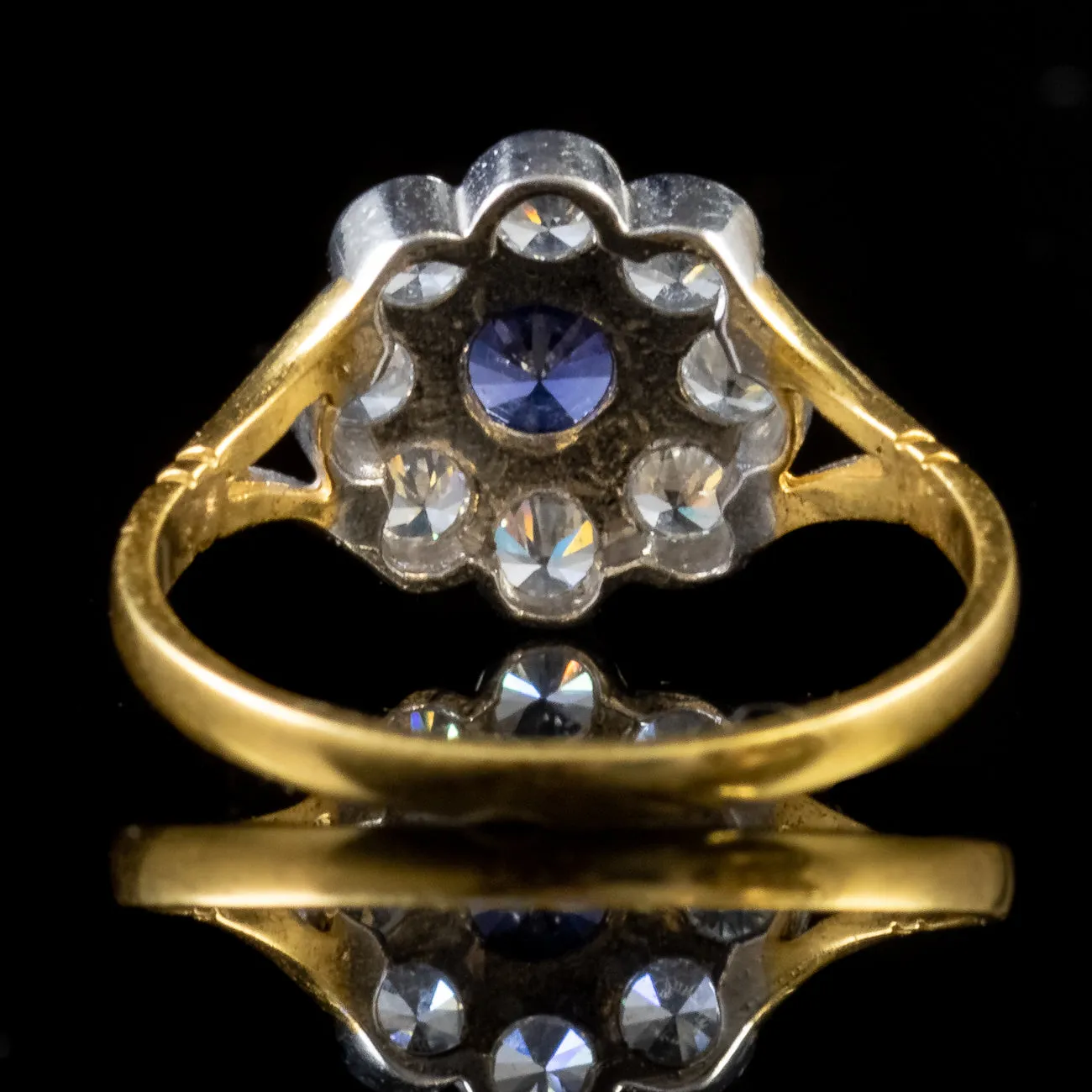 Tanzanite Paste Cluster Ring 18Ct Gold Silver