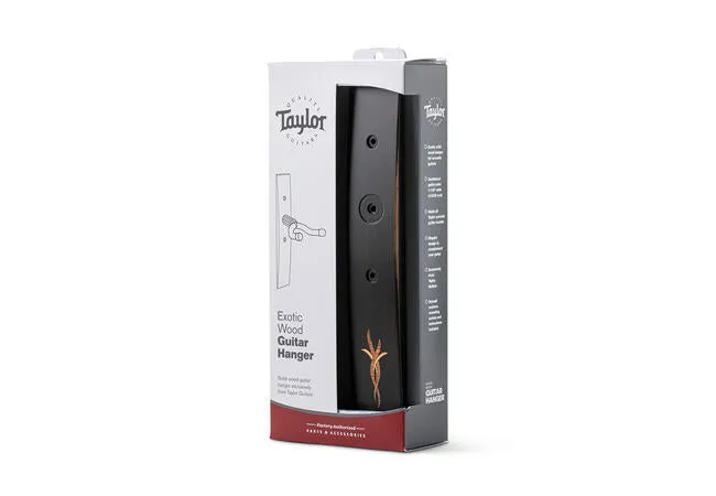 Taylor Bouquet Guitar Hanger - Ebony, Wood Inlay