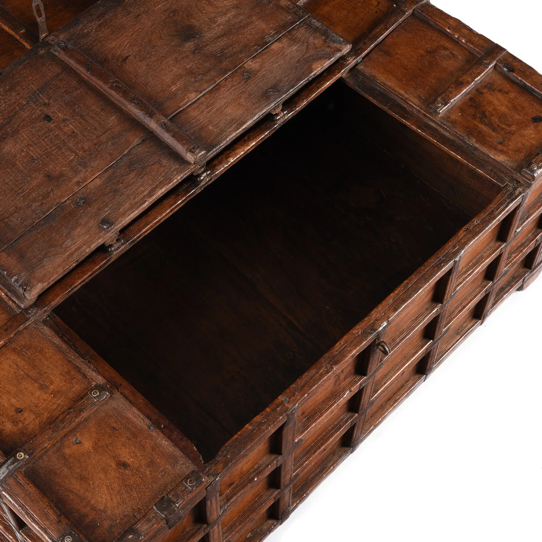 Teak Stick Box Coffee Table From Rajasthan - 19thC