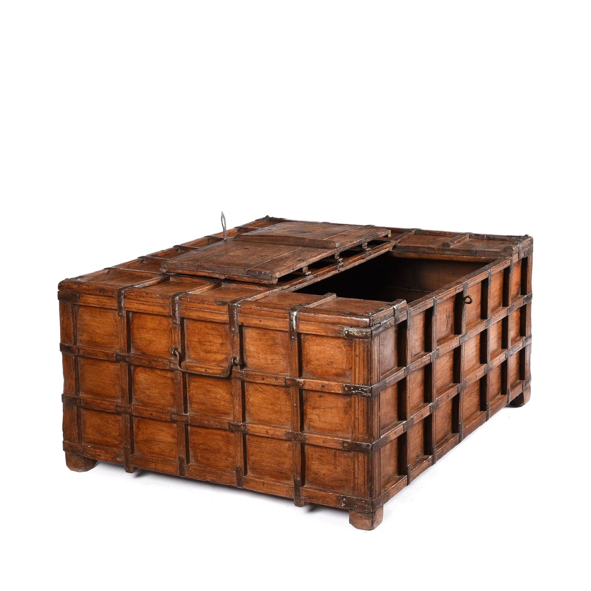 Teak Stick Box Coffee Table From Rajasthan - 19thC