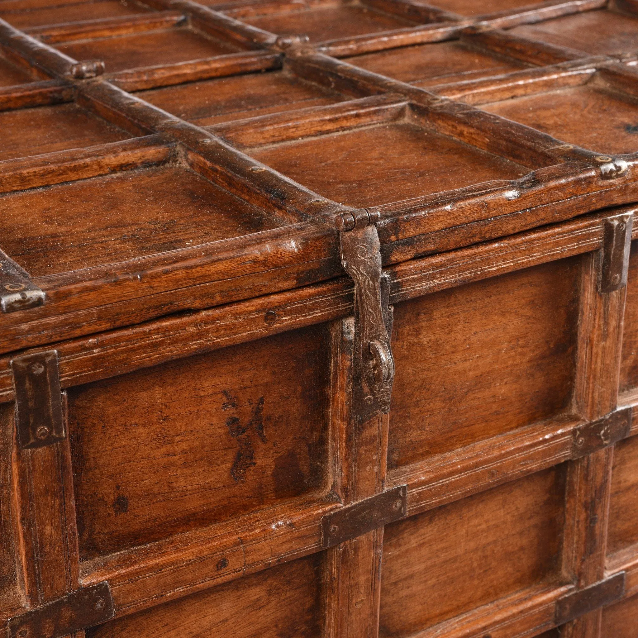 Teak Stick Box Coffee Table From Rajasthan - 19thC