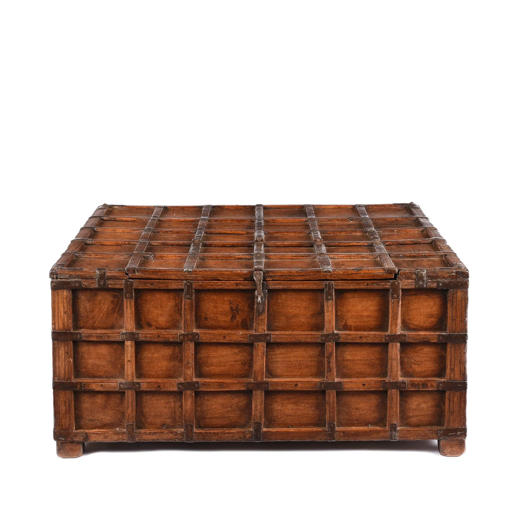 Teak Stick Box Coffee Table From Rajasthan - 19thC