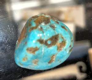Tibetan Turquoise Tumbled Stone aprox 2cm. x 2 cm
