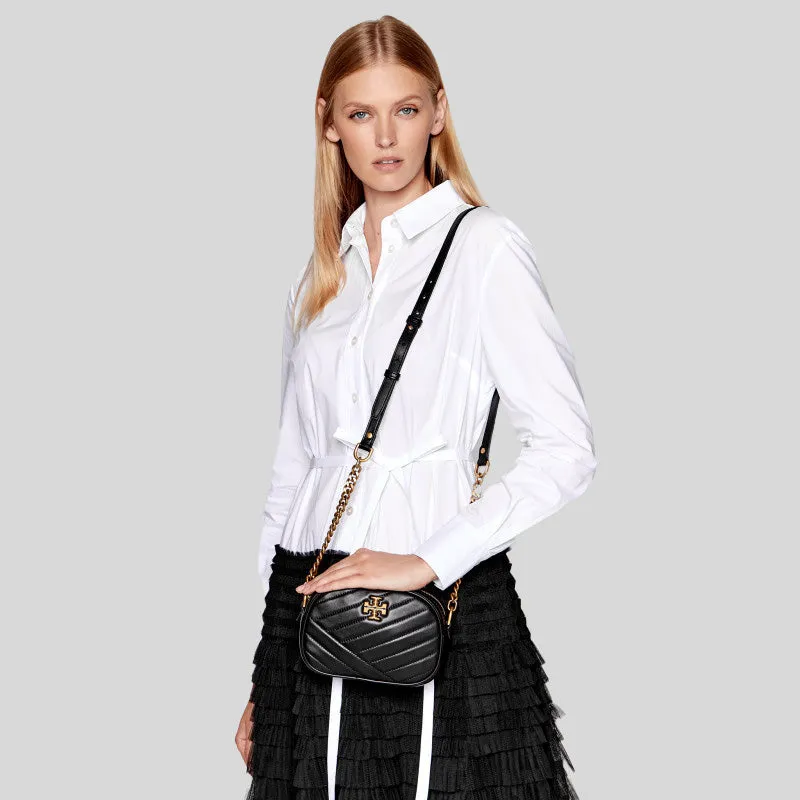 TORY BURCH Kira Chevron Camera Bag Black 90450