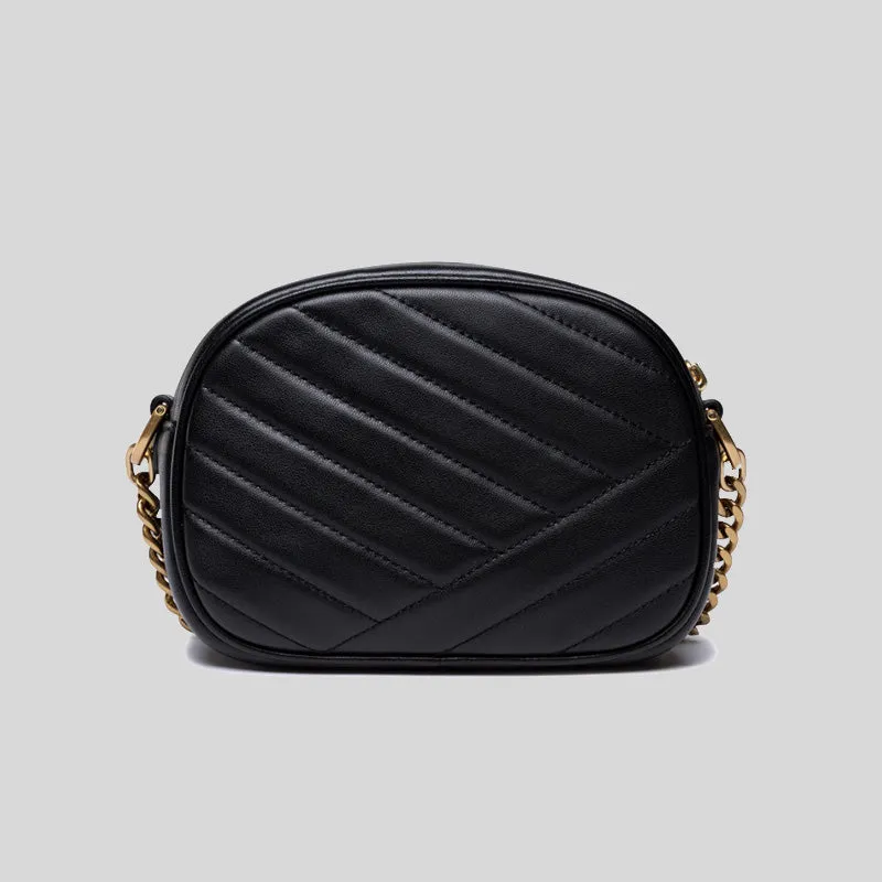 TORY BURCH Kira Chevron Camera Bag Black 90450