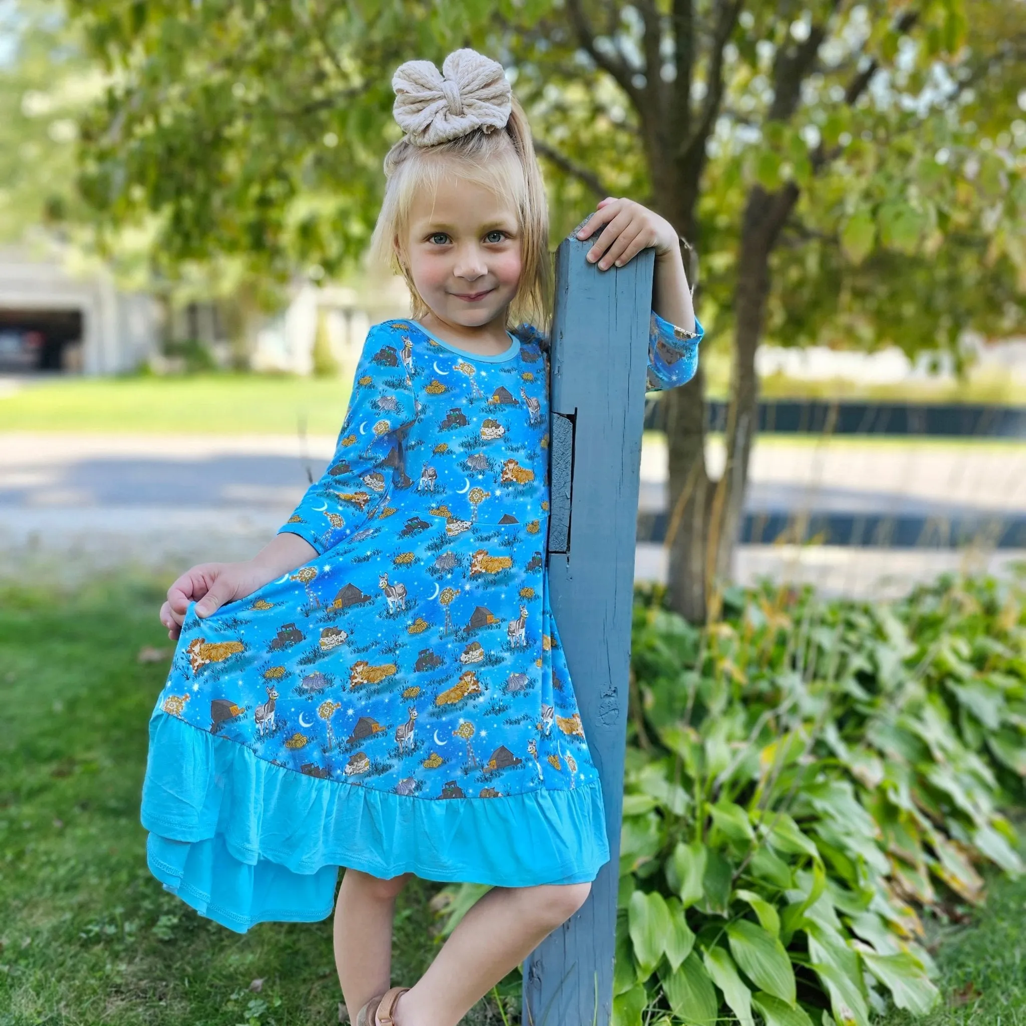 Twilight Farm Buddies Ruffle Hi-Lo Twirling Dress (2T-7/8Y)
