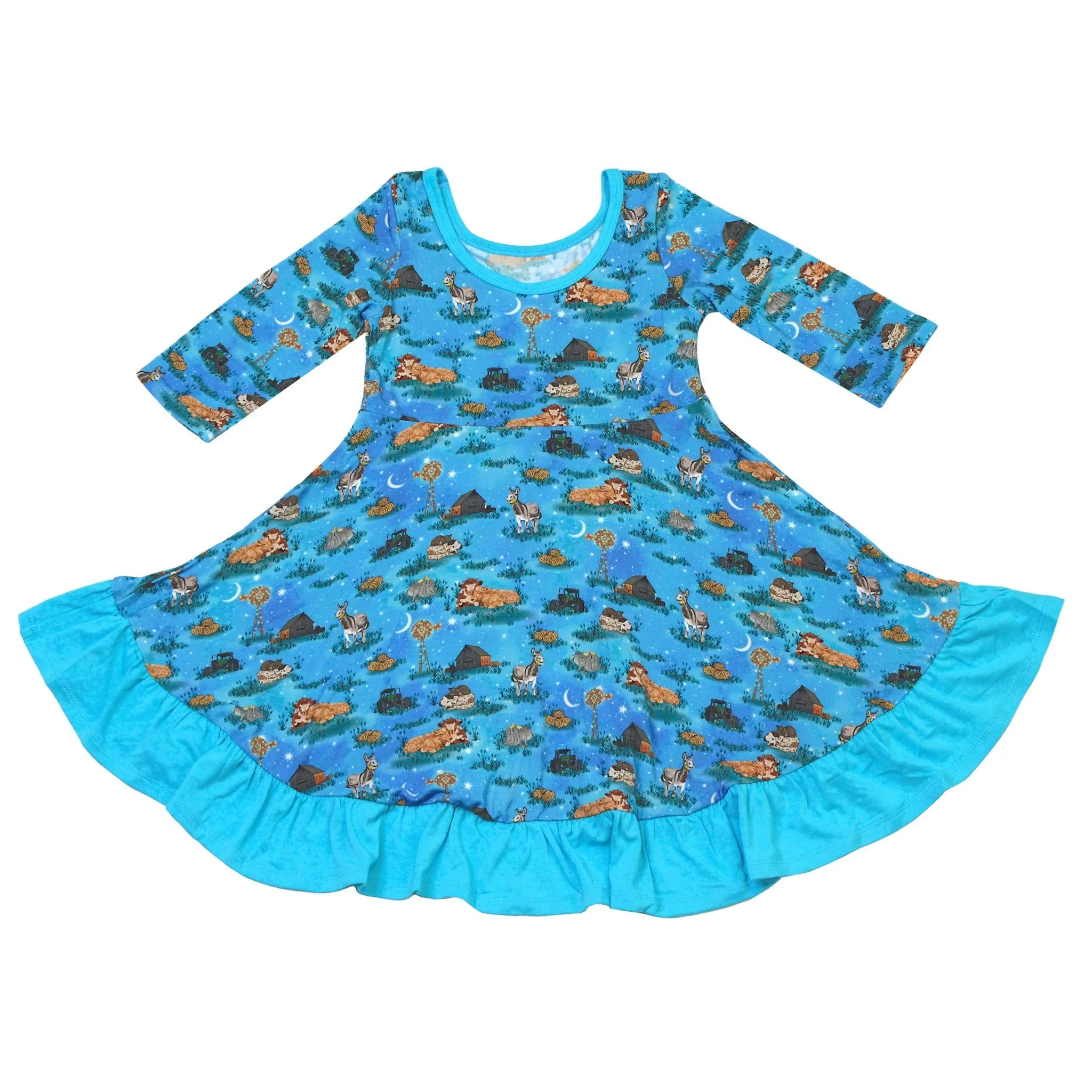 Twilight Farm Buddies Ruffle Hi-Lo Twirling Dress (2T-7/8Y)