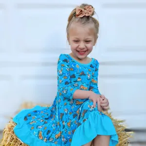 Twilight Farm Buddies Ruffle Hi-Lo Twirling Dress (2T-7/8Y)