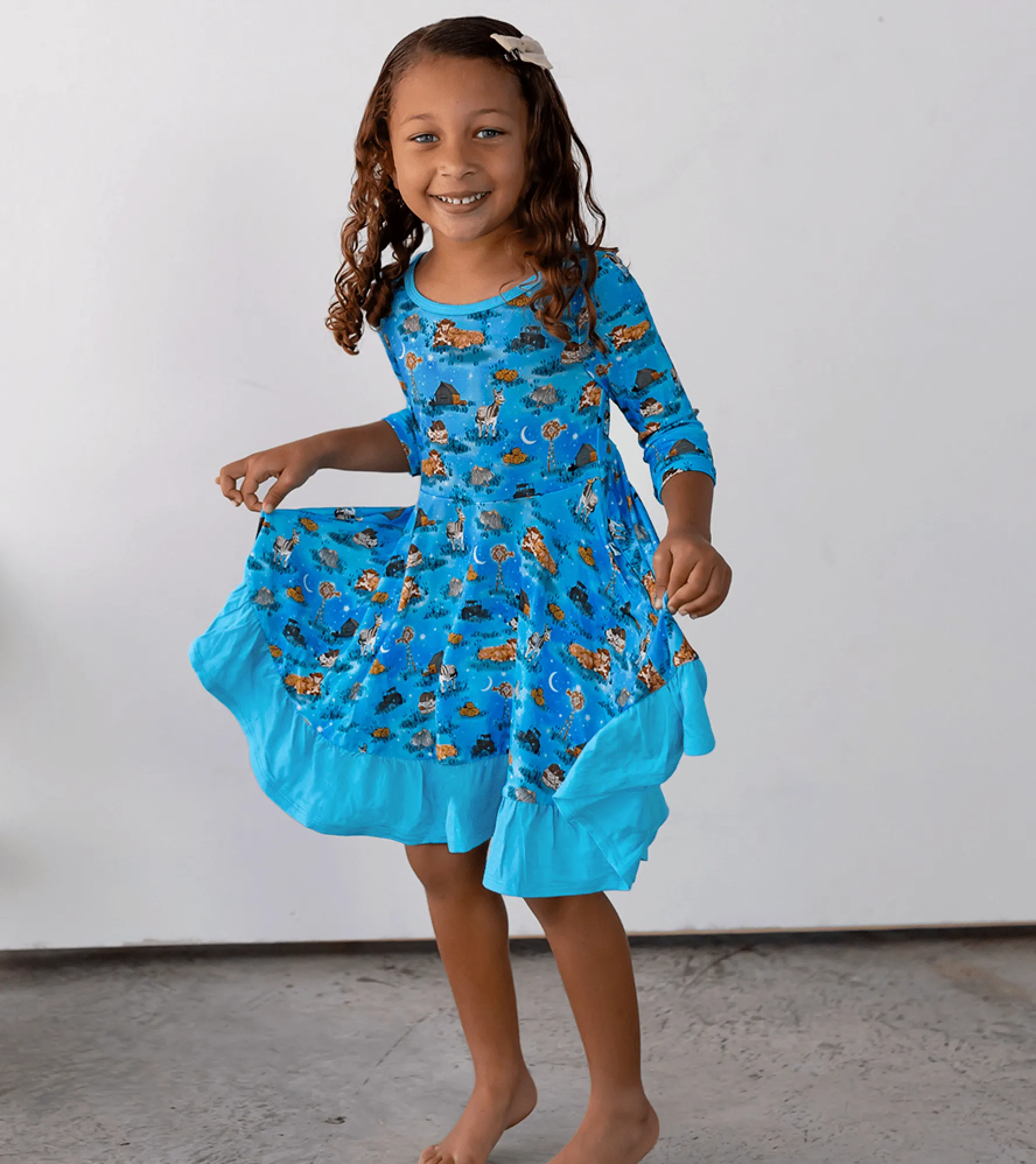 Twilight Farm Buddies Ruffle Hi-Lo Twirling Dress (2T-7/8Y)