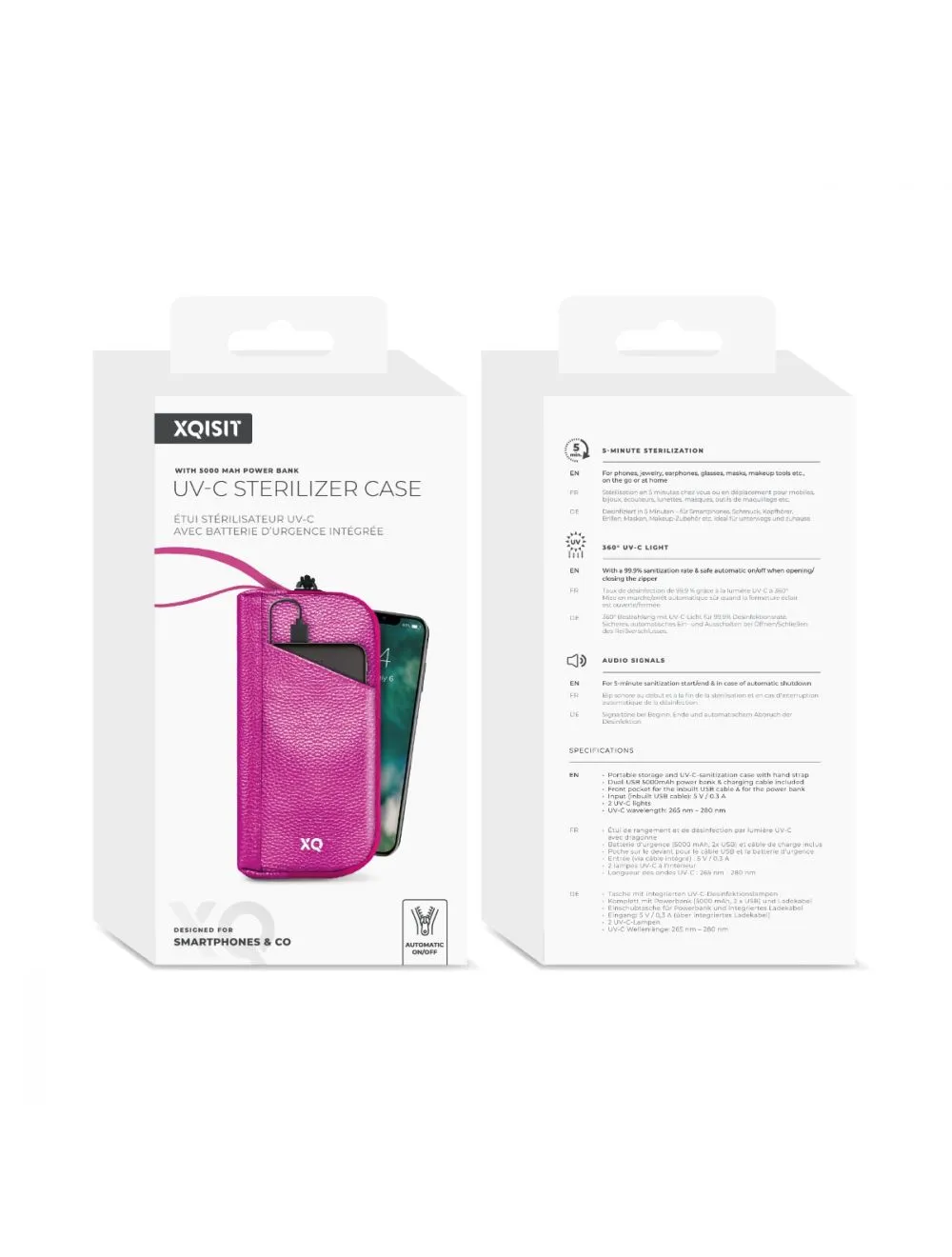 UV Bag with built in 5000 mAh Power Bank Purple