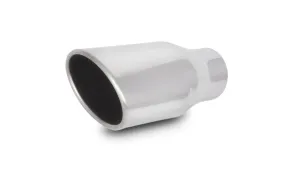 Vibrant 4.5" x 3" Oval Stainless Steel Tip (Single Wall, Angle Cut)  - 1406