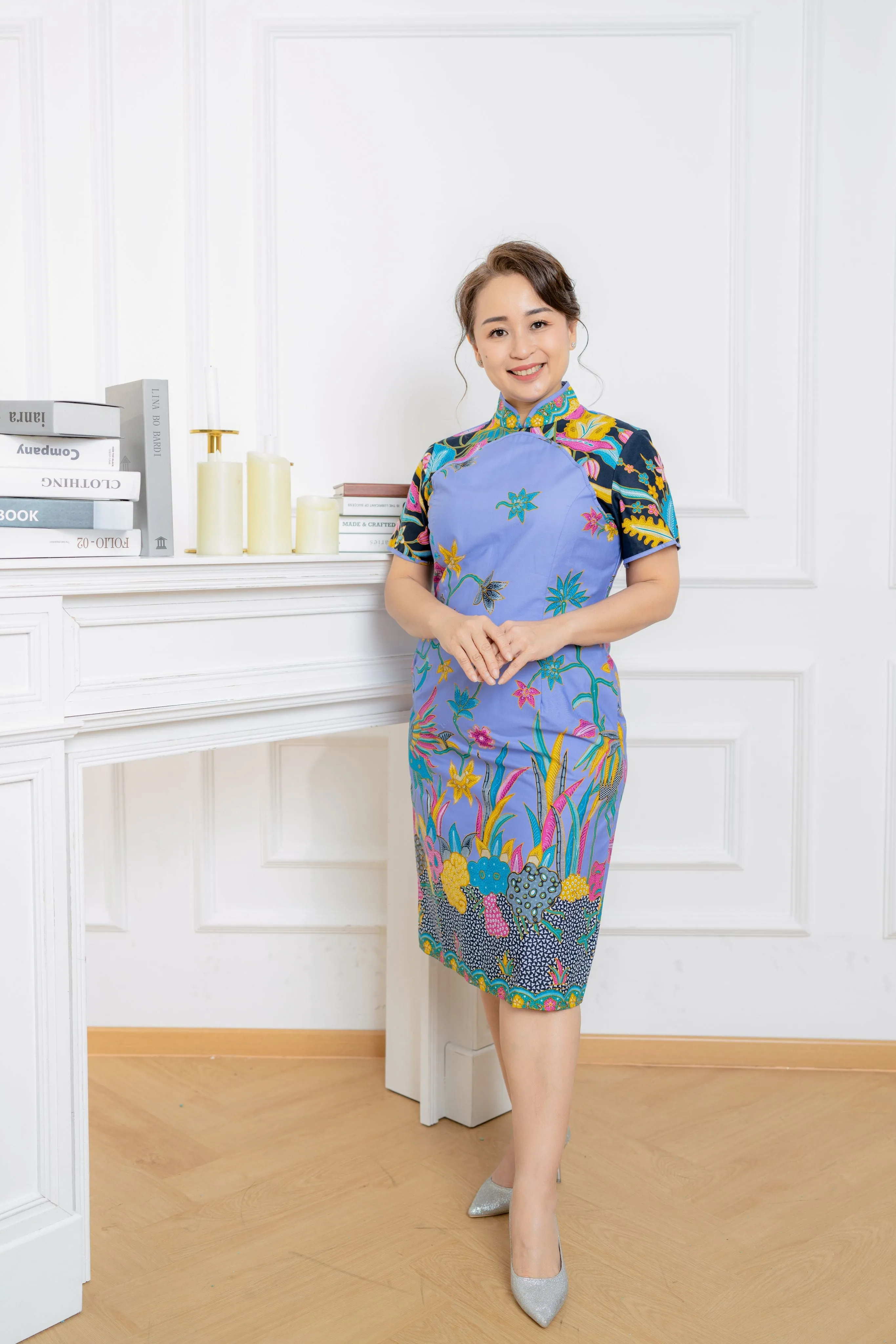 Vibrant Bold Batik Cheongsam Dress