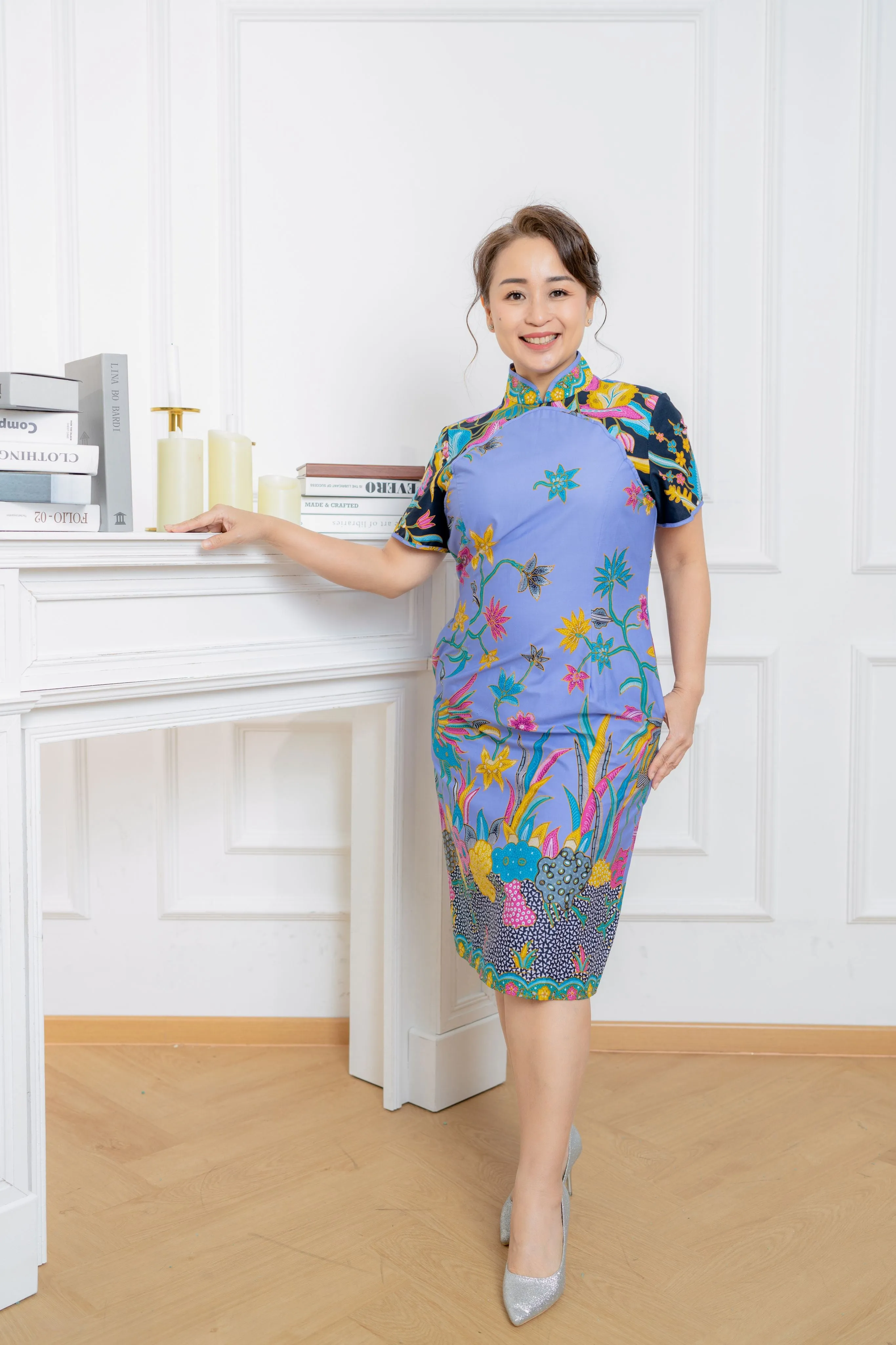 Vibrant Bold Batik Cheongsam Dress