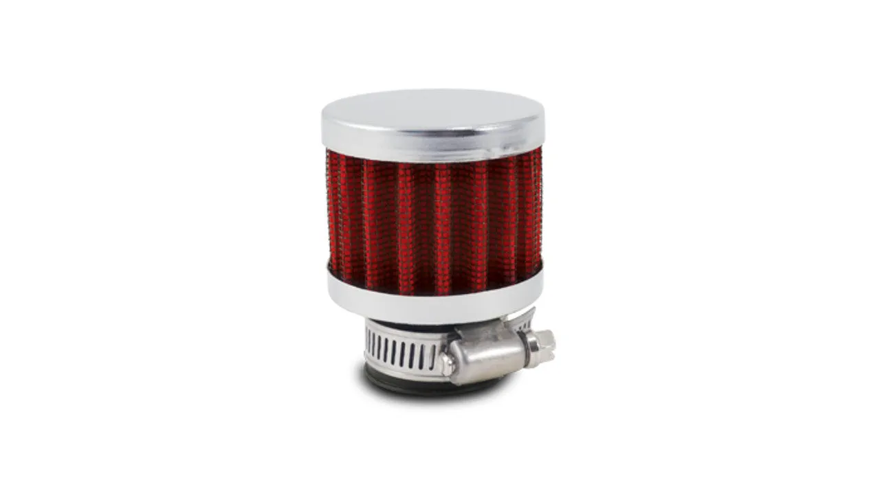 Vibrant Crankcase Breather Filter - Clamp on Style with Chrome Cap, 3/8" Inlet ID  - 2165