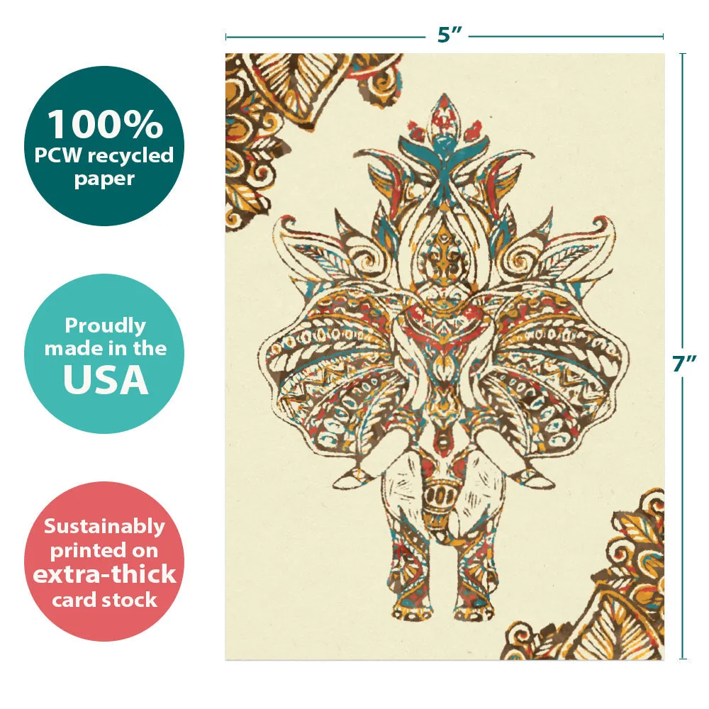 Vibrant Elephants Holiday 12 Pack