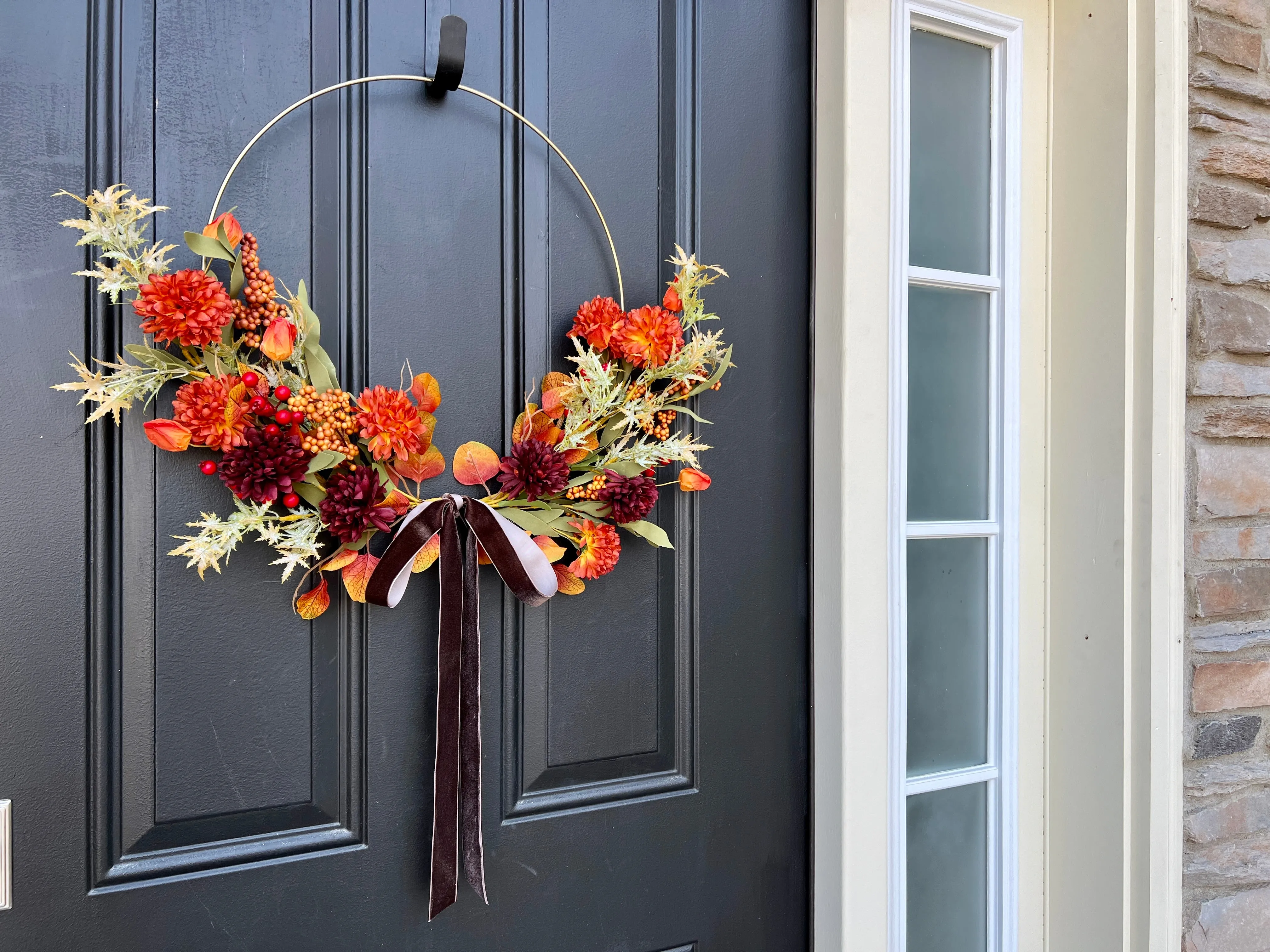 Vibrant Floral Harvest Hoop Wreath