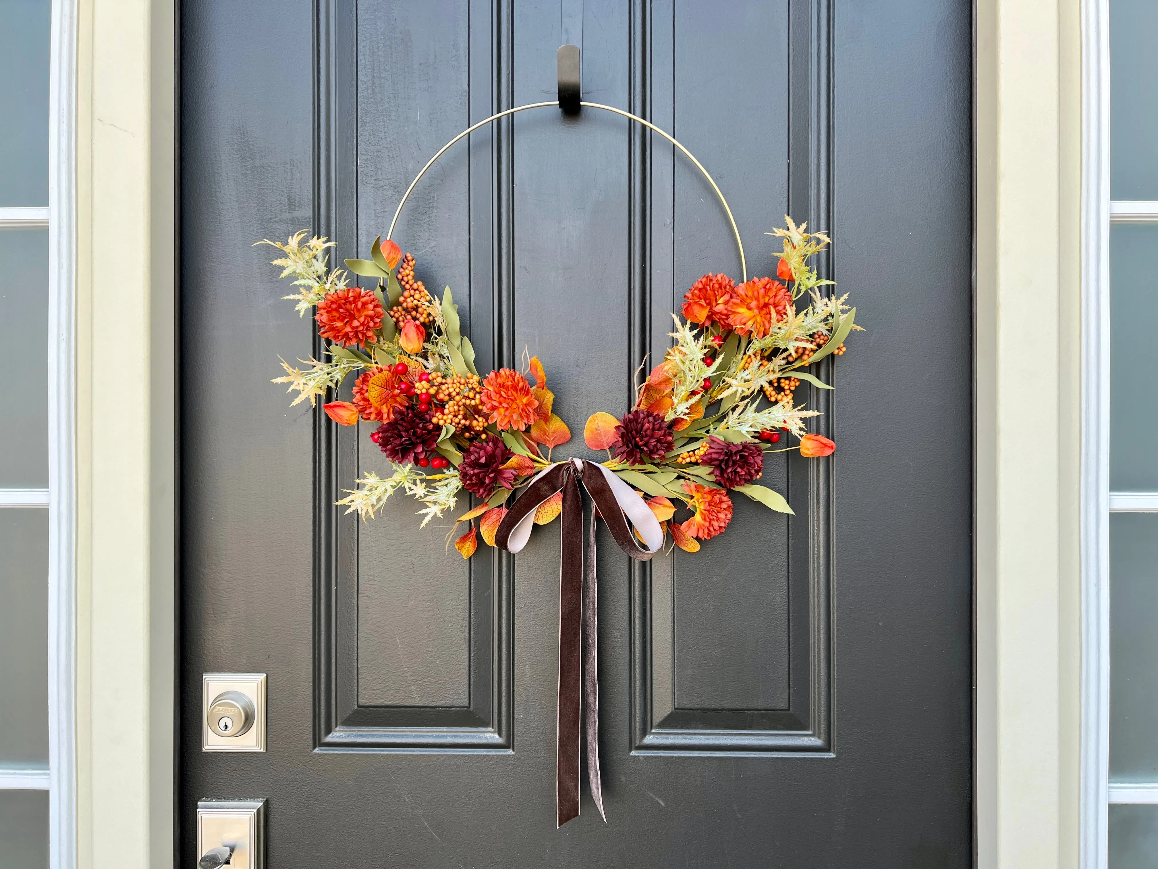Vibrant Floral Harvest Hoop Wreath