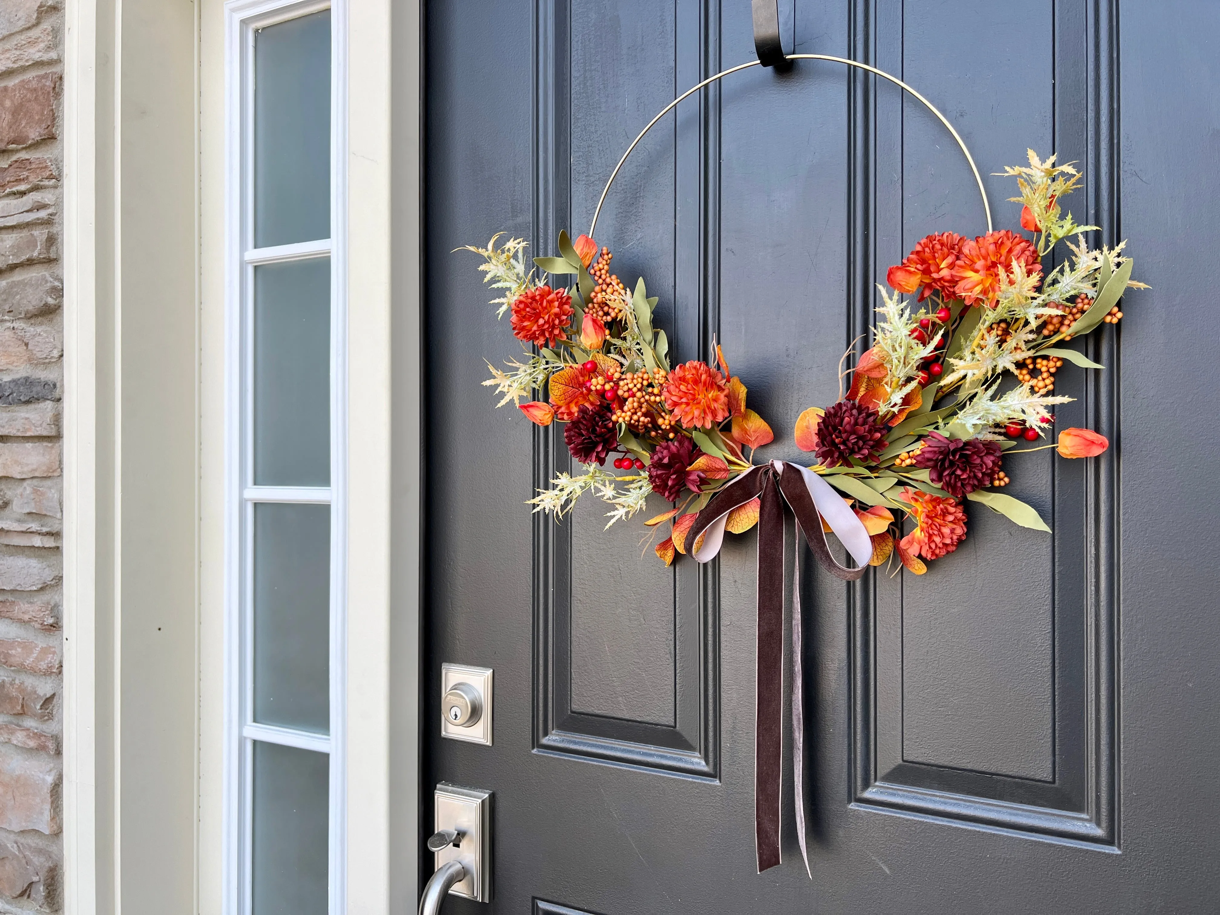 Vibrant Floral Harvest Hoop Wreath