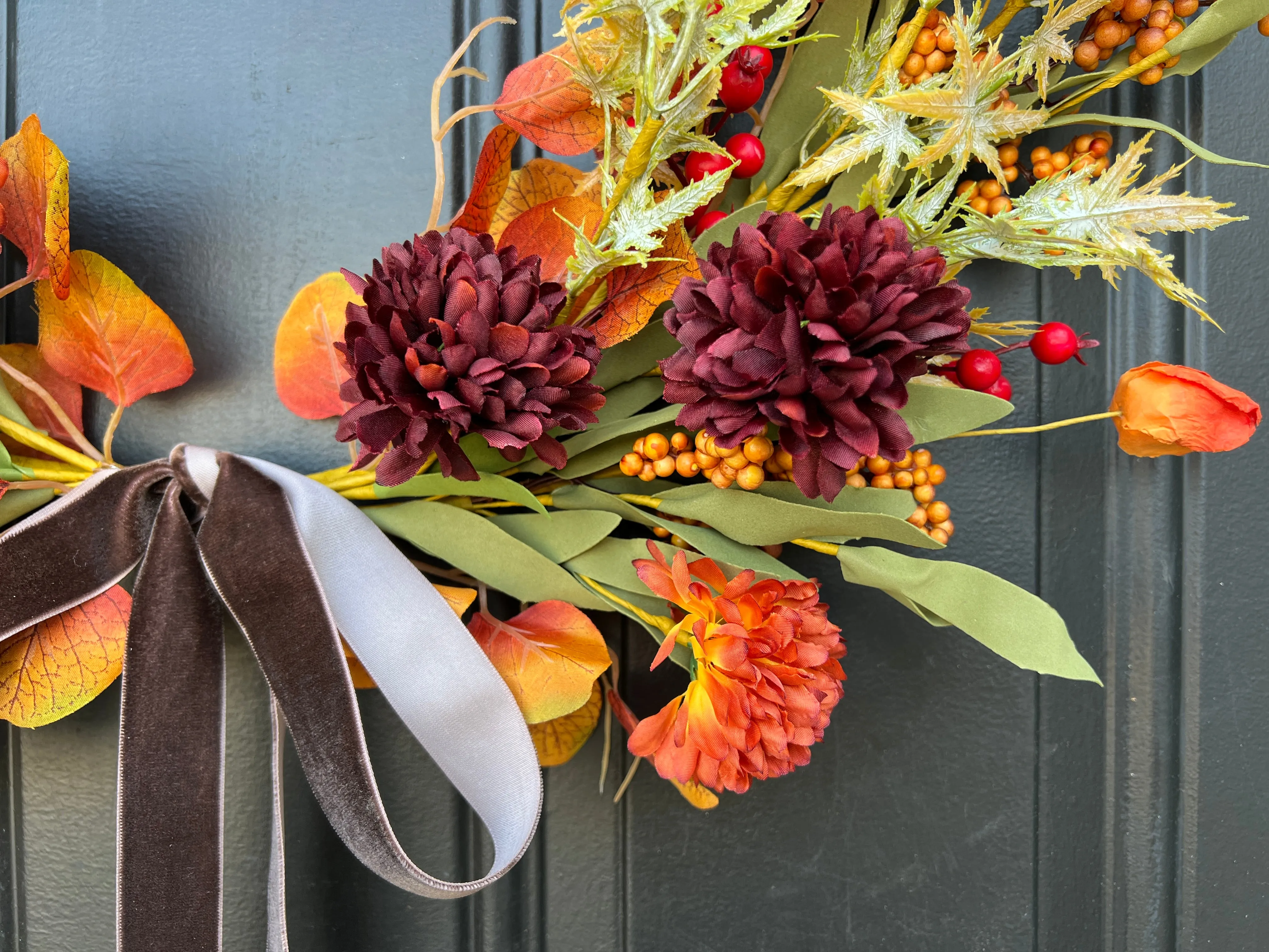 Vibrant Floral Harvest Hoop Wreath