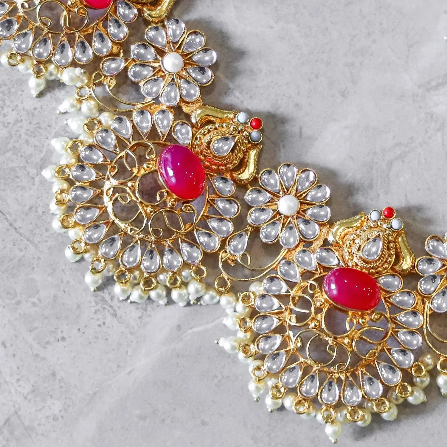 Vibrant Floral Traditional Necklace Set