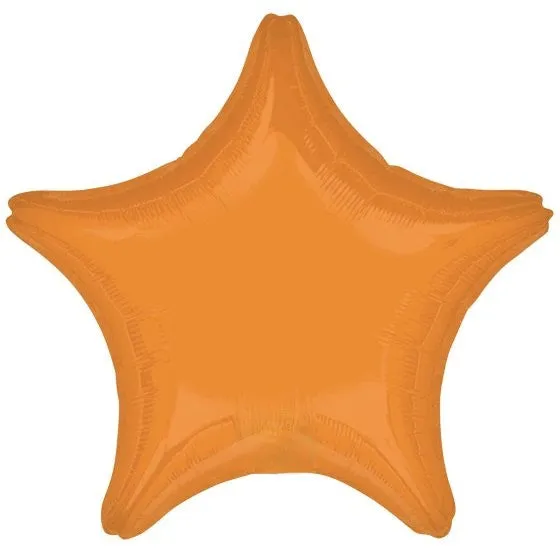 Vibrant Orange Star Foil Balloon 45cm Each