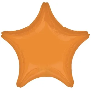 Vibrant Orange Star Foil Balloon 45cm Each