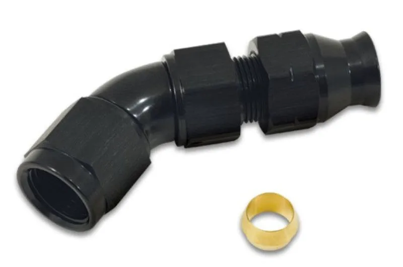 Vibrant Performance 45 Degree 6 AN Female to 3/8 in Tube End - Black