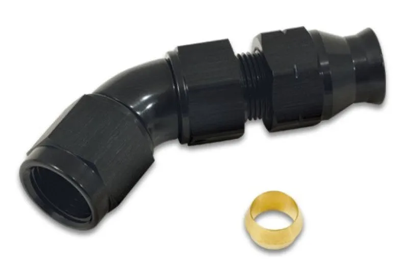 Vibrant Performance 45 Degree 6 AN Female to 5/16 in Tubing Tube End - Black