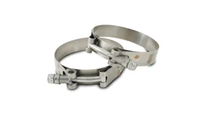 Vibrant Stainless Steel T-Bolt Clamps (Pack of 2) - For 1.25" Pipe - Clamp Range: 1.50"-1.71"  - 2788