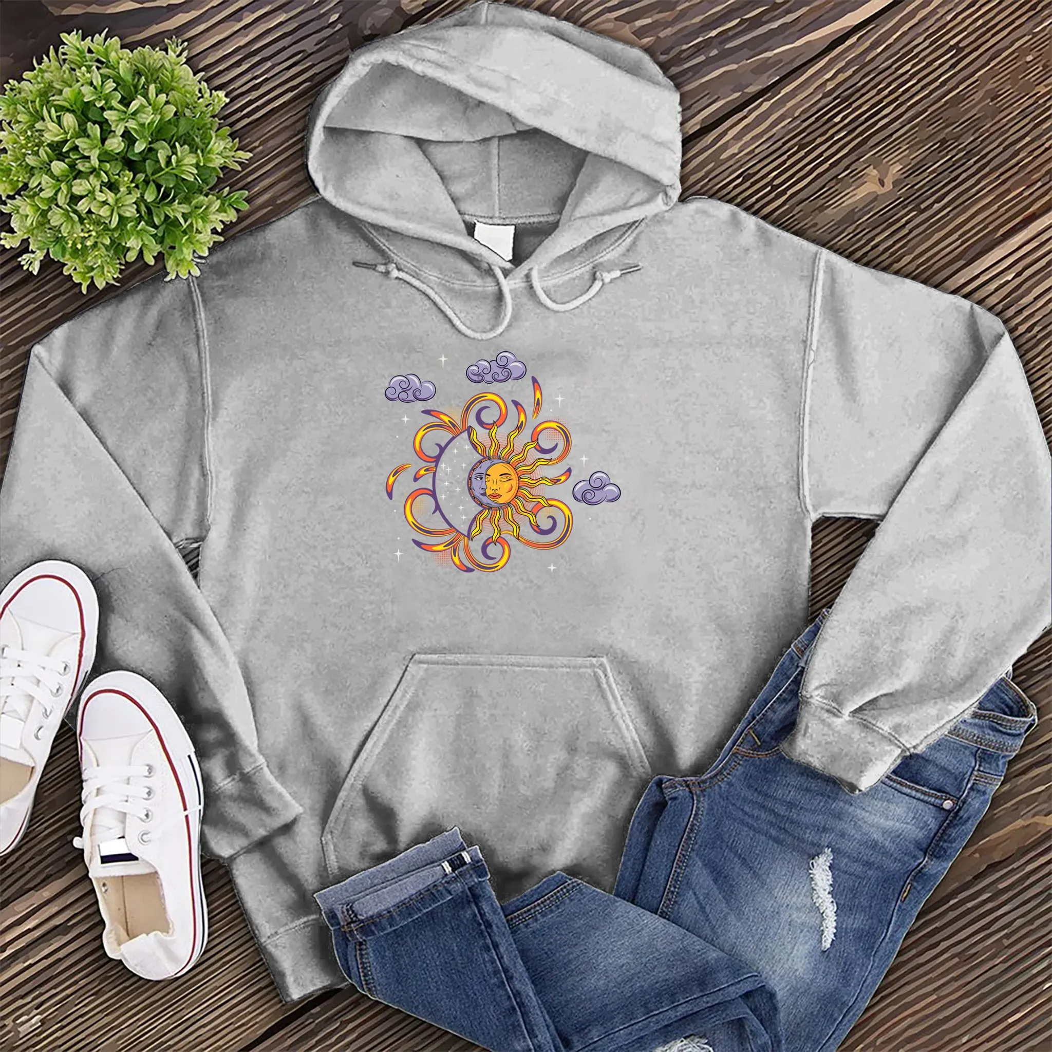 Vibrant Sun And Moon Hoodie