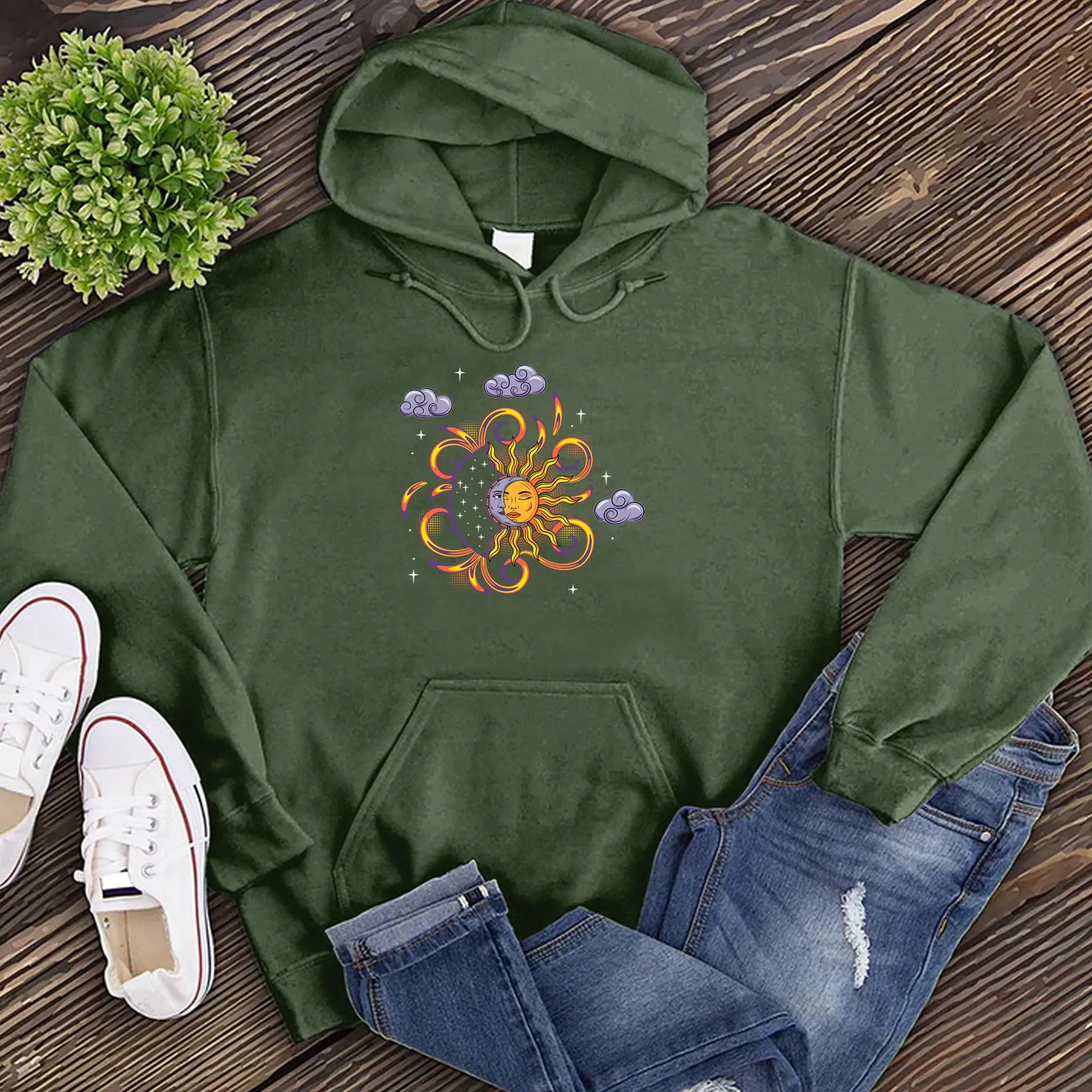 Vibrant Sun And Moon Hoodie