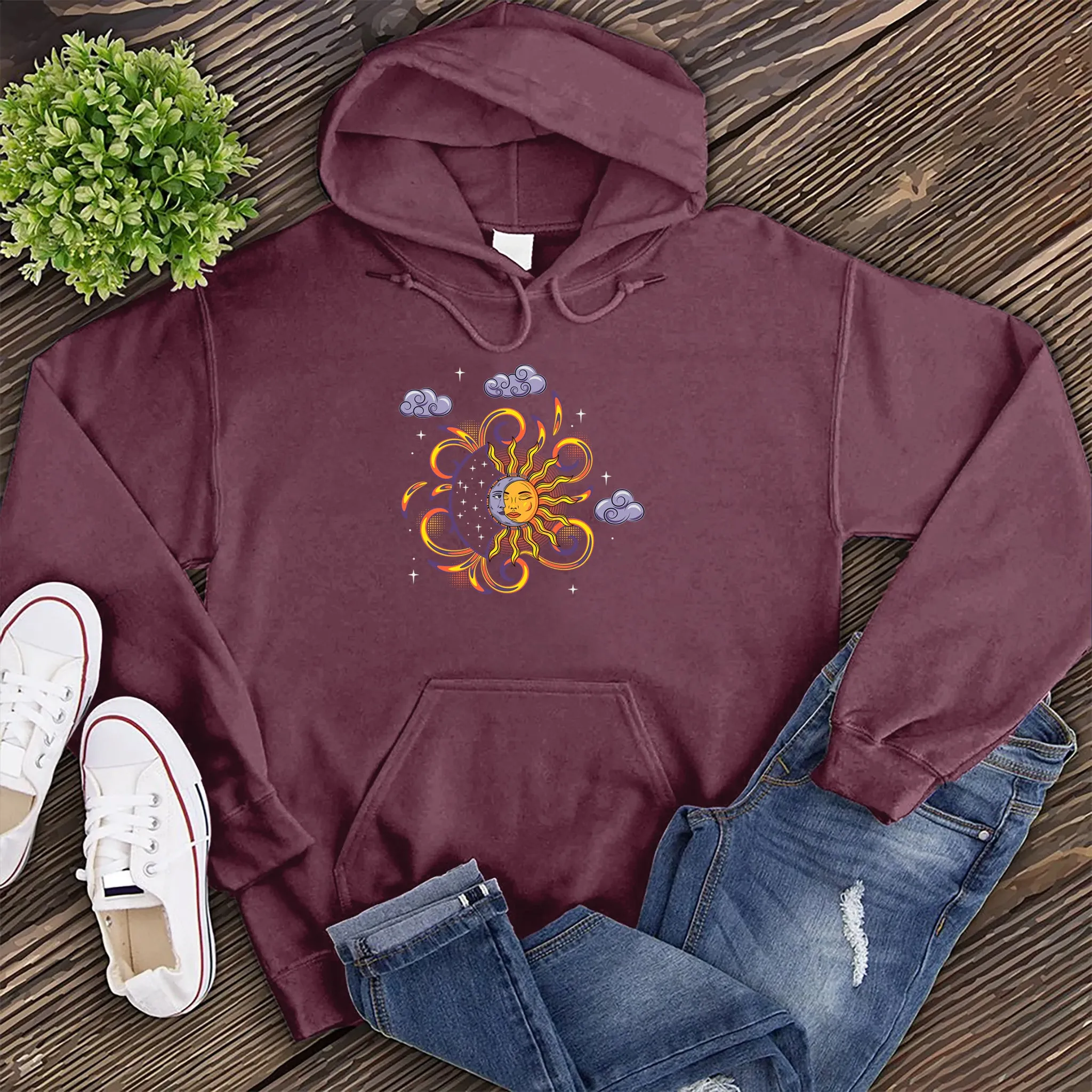 Vibrant Sun And Moon Hoodie
