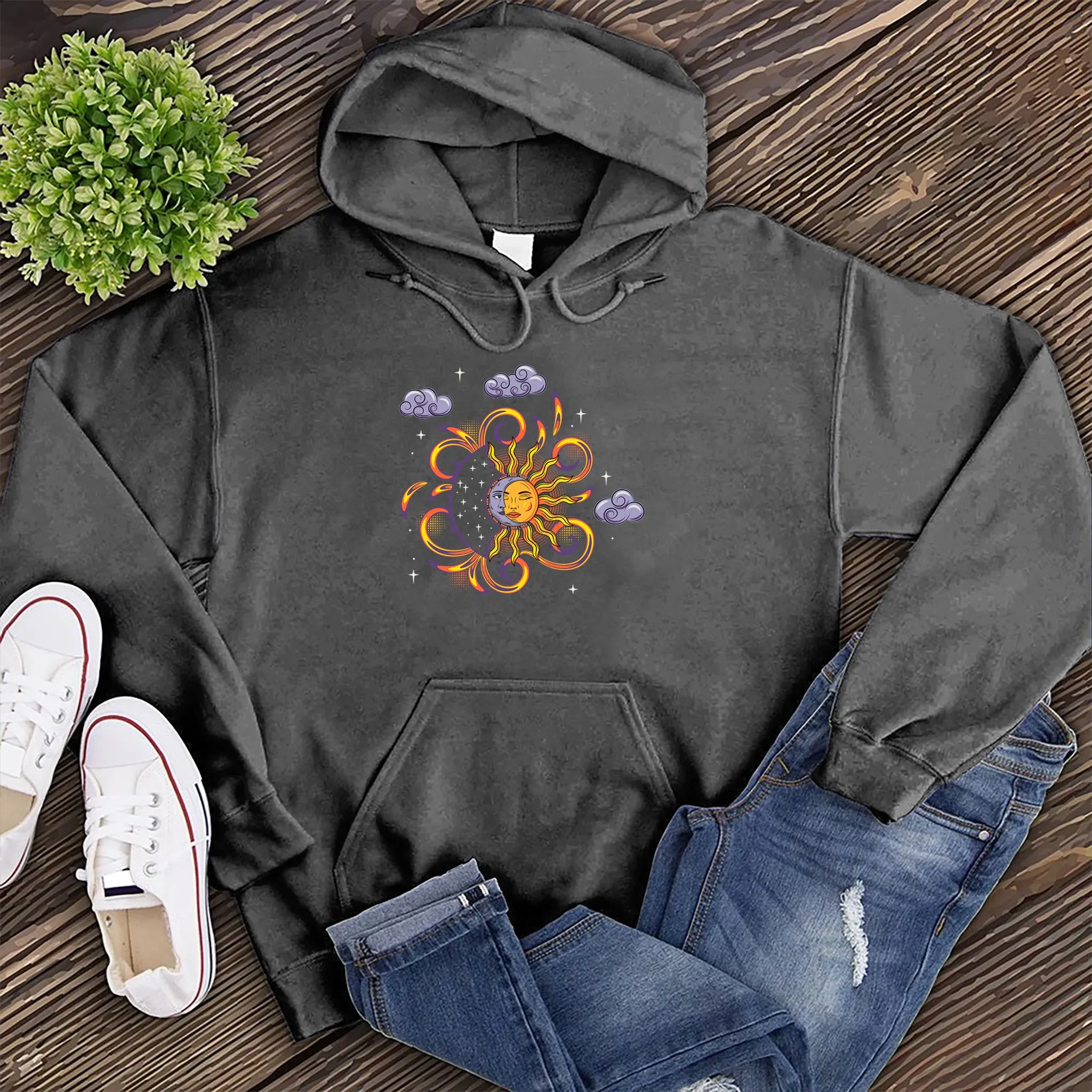 Vibrant Sun And Moon Hoodie