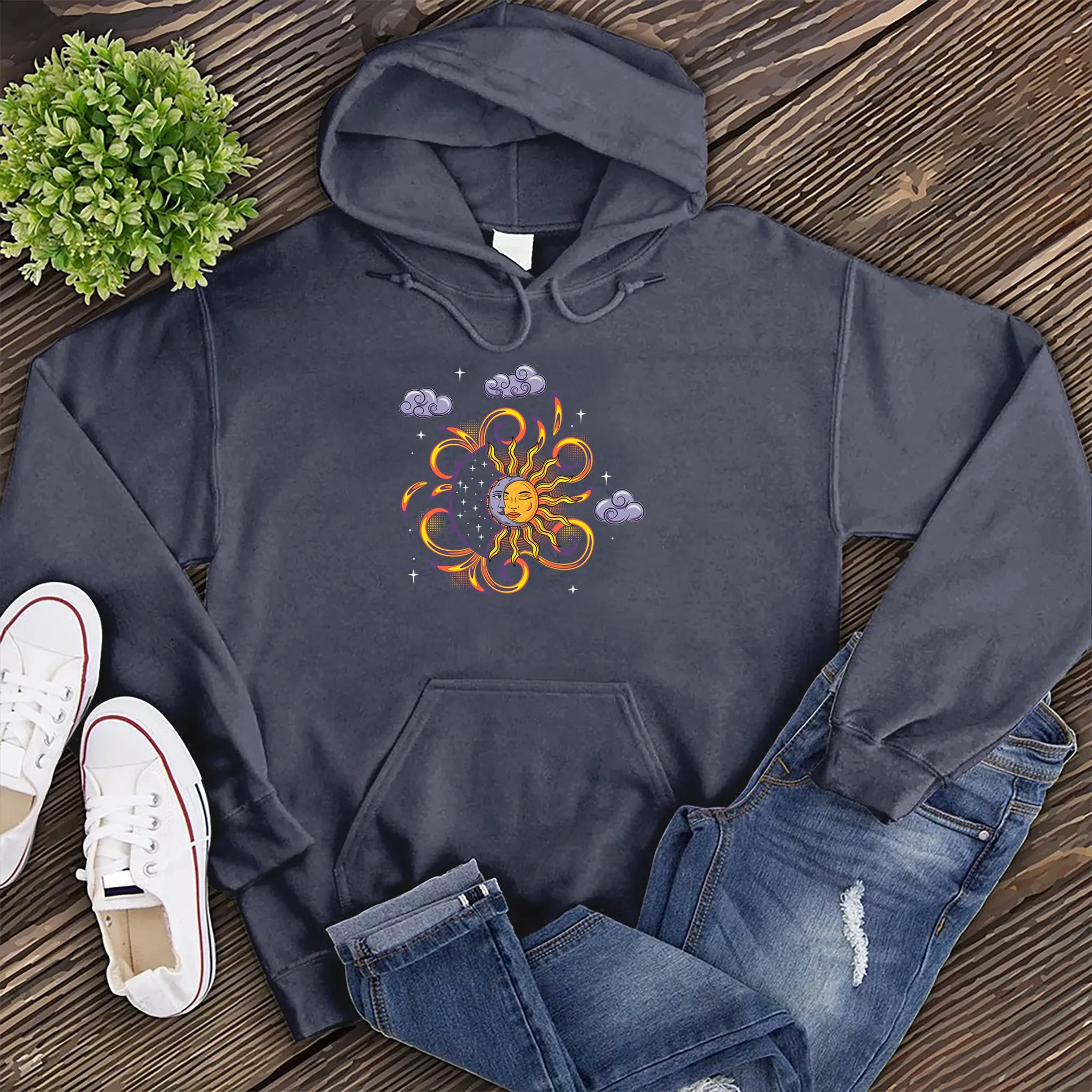 Vibrant Sun And Moon Hoodie