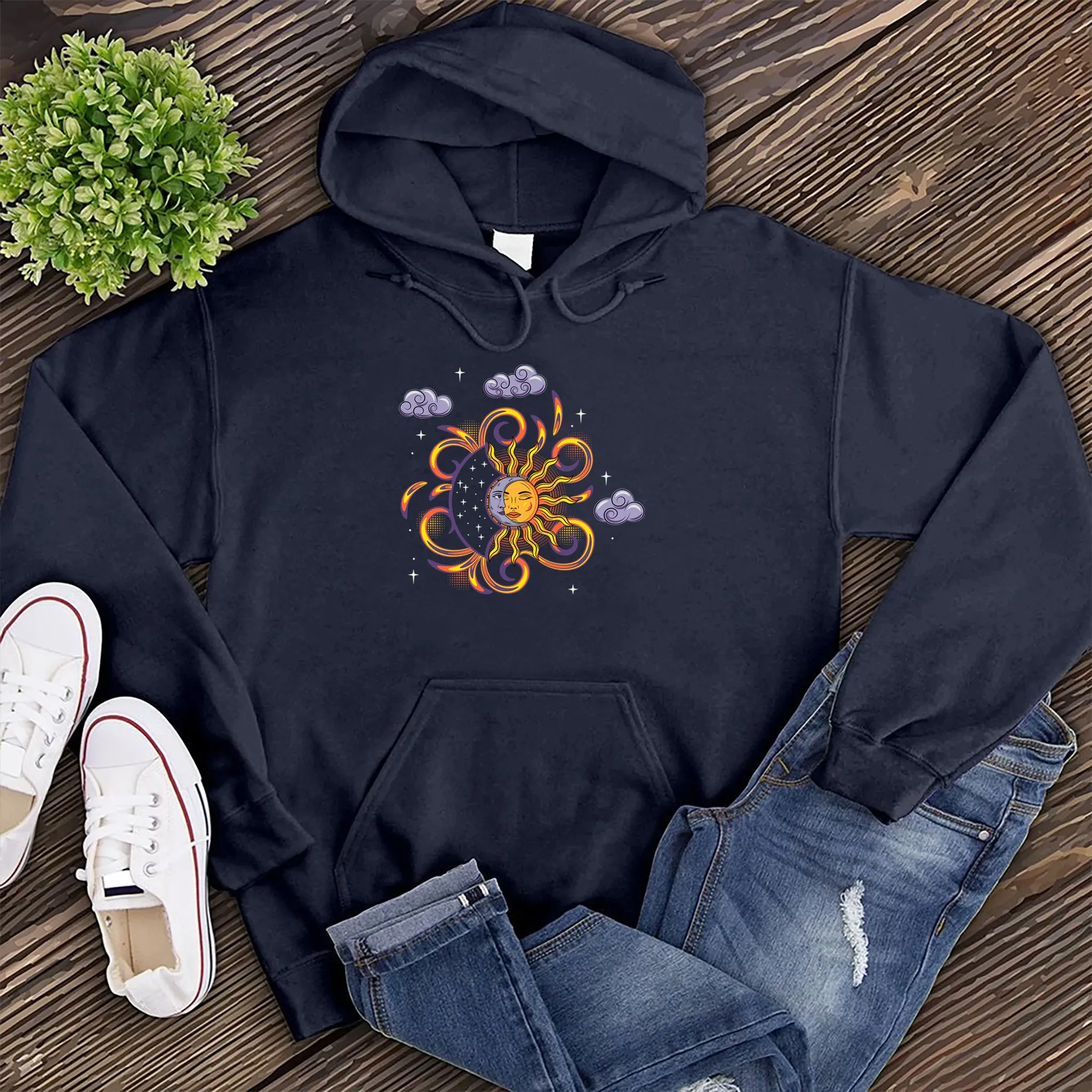 Vibrant Sun And Moon Hoodie