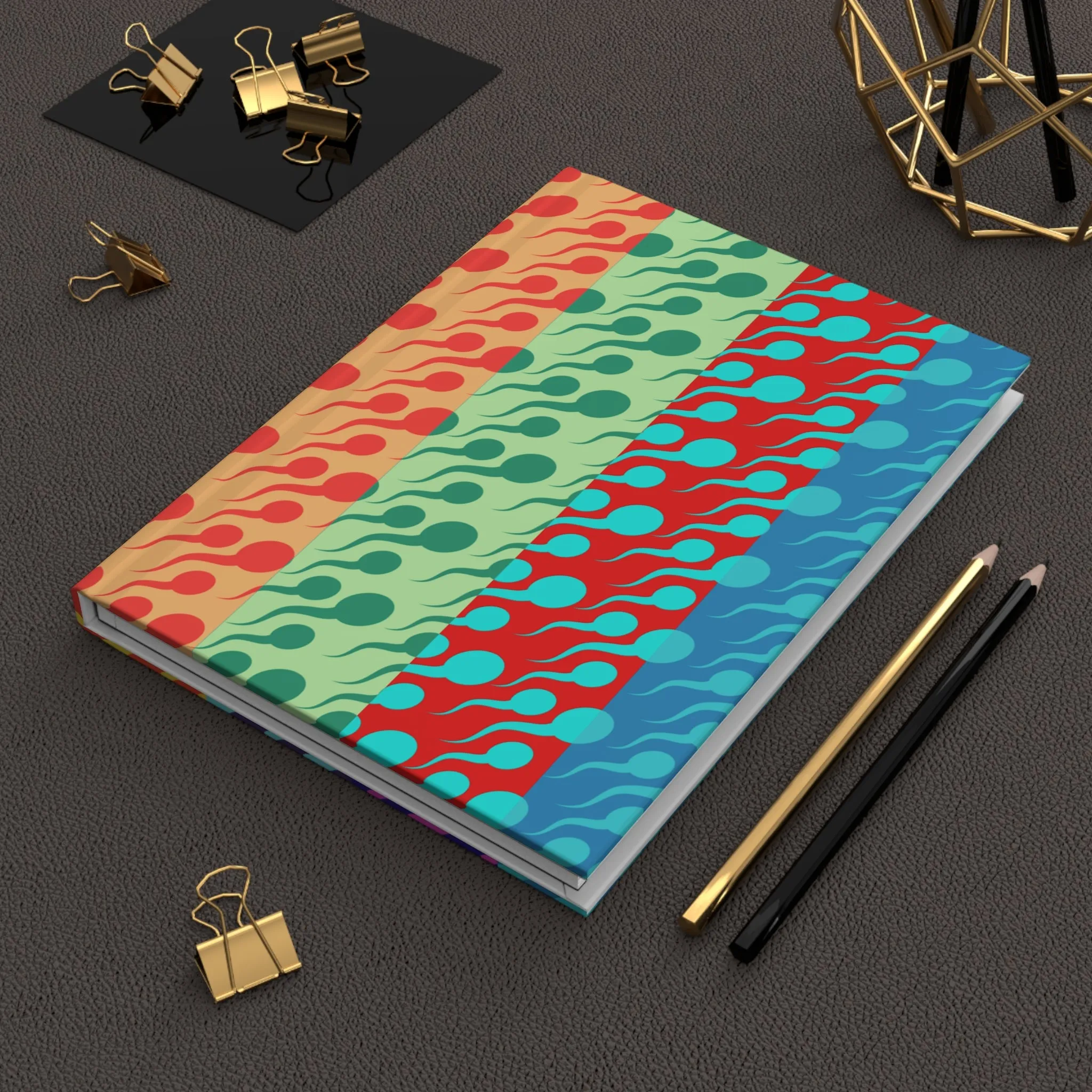 Vibrant Swimmers Hardcover Notebook