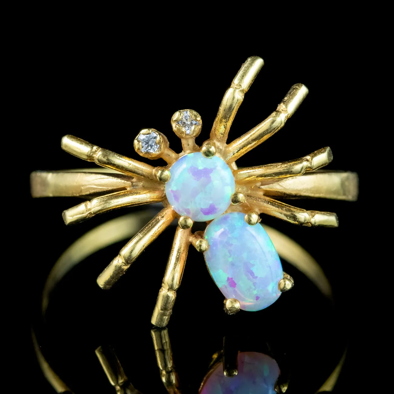 Victorian Style Opal CZ Spider Ring