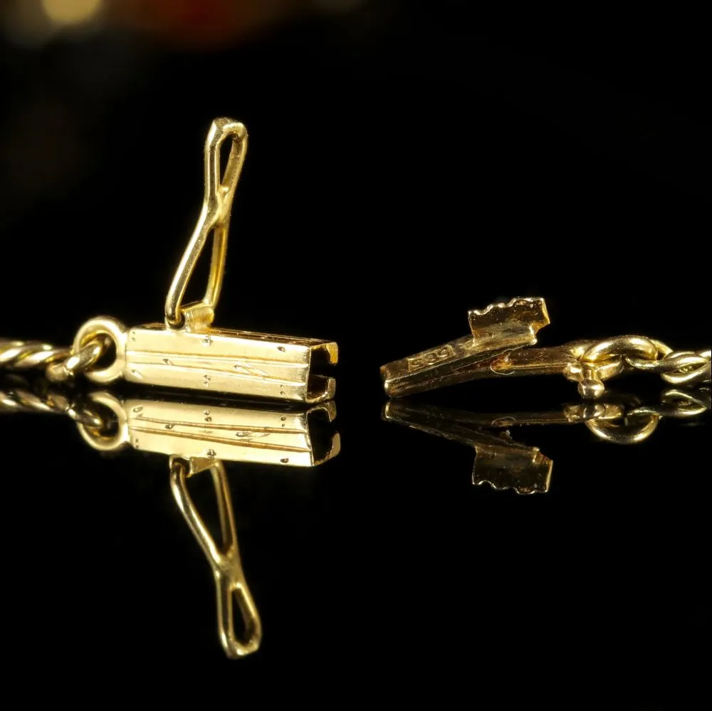 Vintage Citrine Pendant And Chain 14Ct Gold 1950