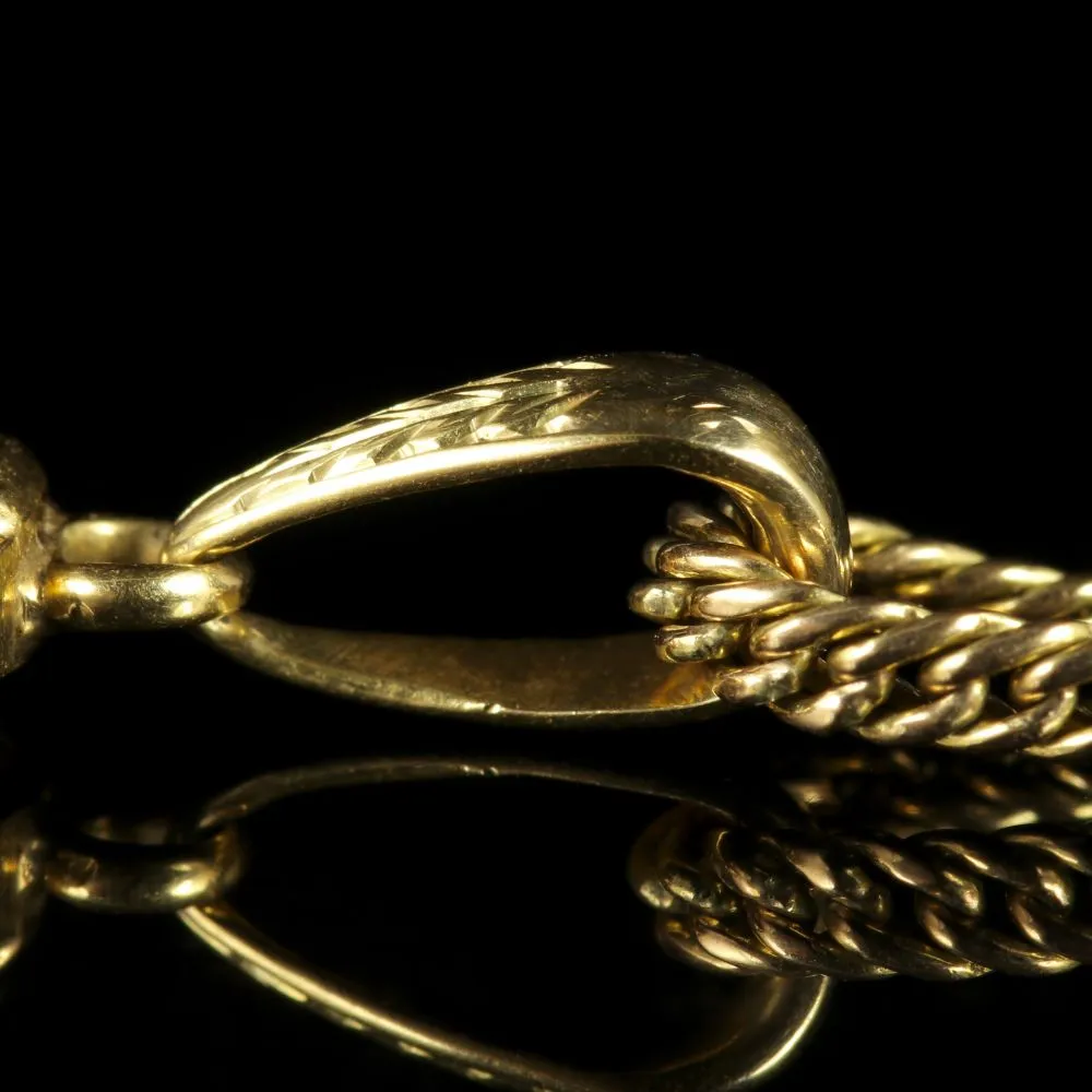 Vintage Citrine Pendant And Chain 14Ct Gold 1950